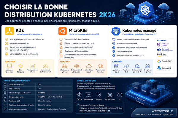 Comparatif des distributions Kubernetes : K3s, MicroK8s, kubeadm et managé